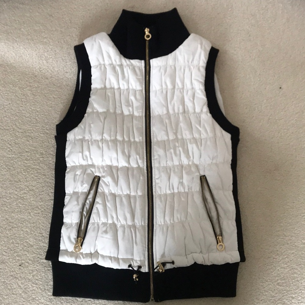 Calvin Klein White and Black Puffer Vest